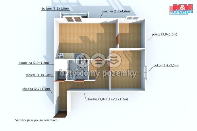 Pronájem, Byt 3+kk, Chrást