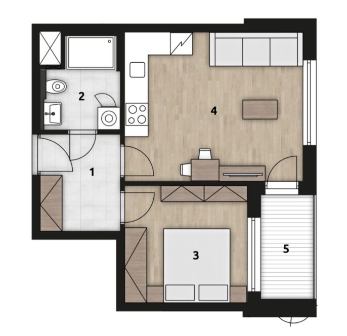 Pronájem, Byt 2+kk, Praha