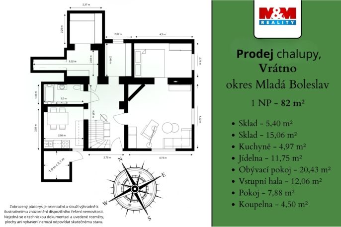 Prodej, Chalupa, Vrátno