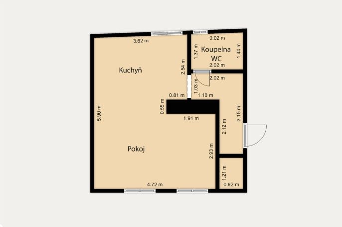 Pronájem, Byt 1+kk, Aš