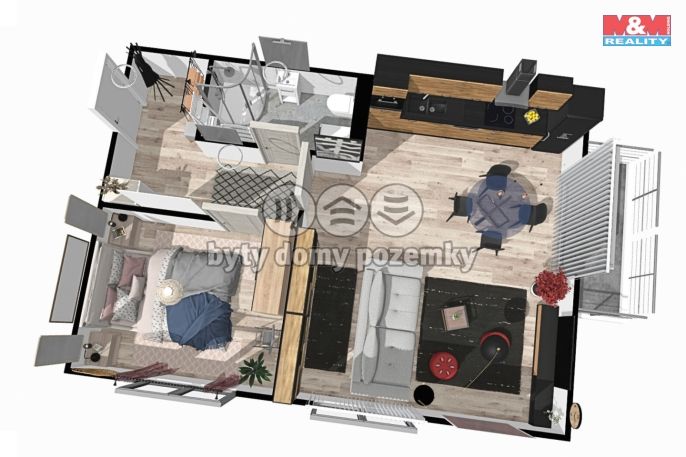 Prodej, Byt 2+kk, Žleby