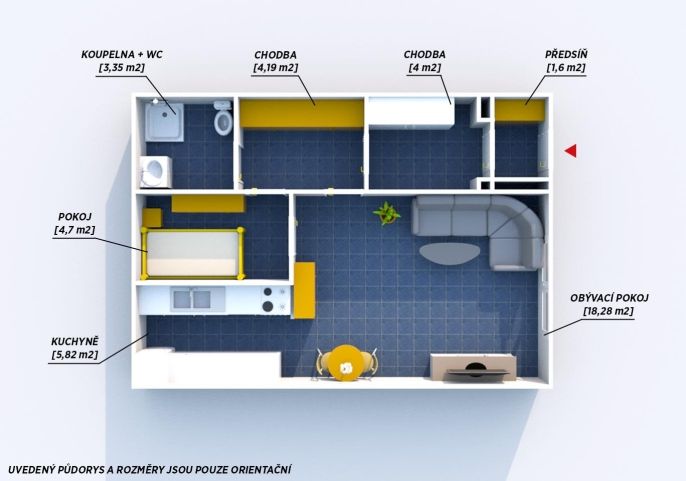 Prodej, Byt 1+kk, Vráž