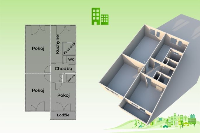 Prodej, Byt 3+1, Valašské Meziříčí