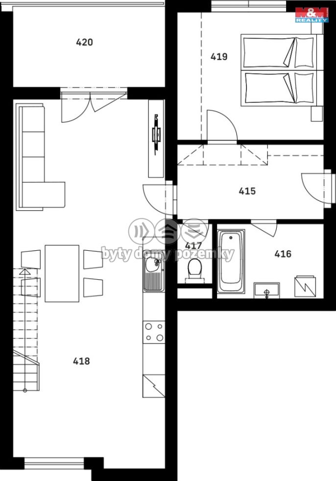 Prodej, Byt 2+1, Nýrsko