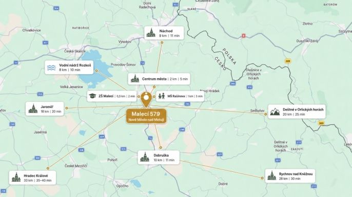 Pronájem, Byt 3+1, Nové Město nad Metují