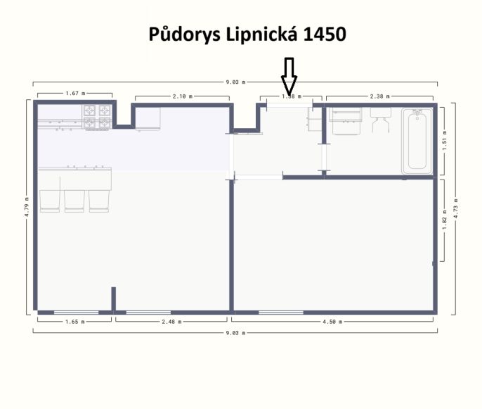 Pronájem, Byt 2+kk, Praha