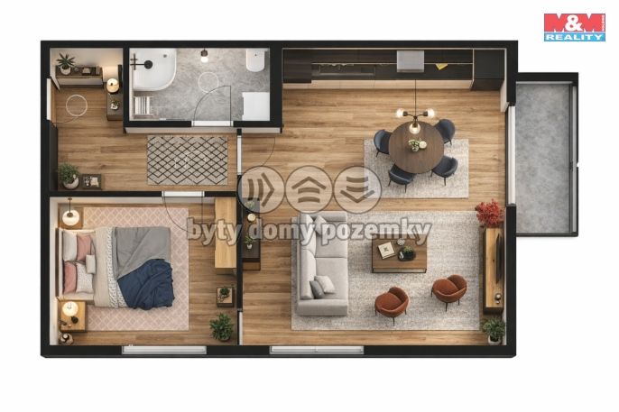 Prodej, Byt 2+kk, Žleby