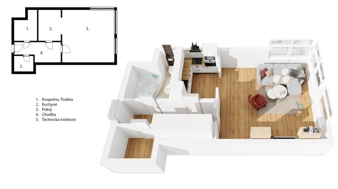 Prodej, Byt 1+kk, Praha