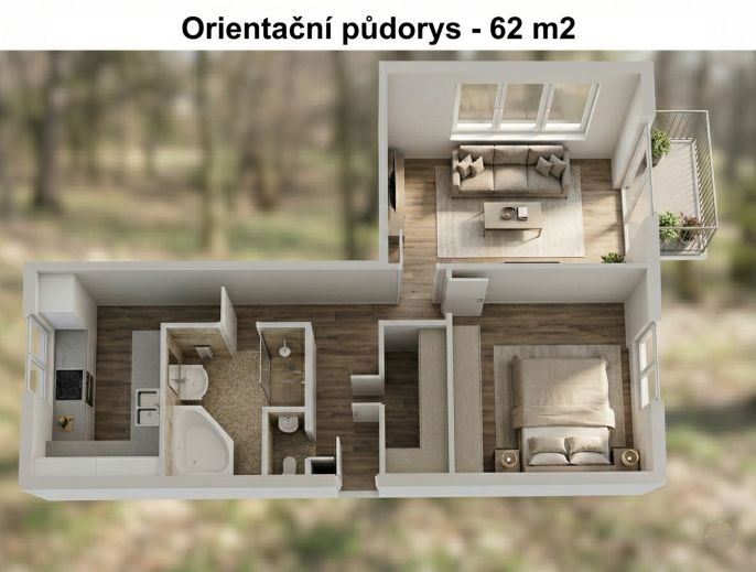 Pronájem, Byt 2+1, České Budějovice