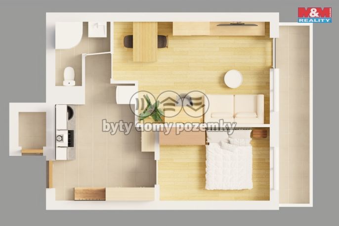 Pronájem, Byt 2+kk, Odolena Voda