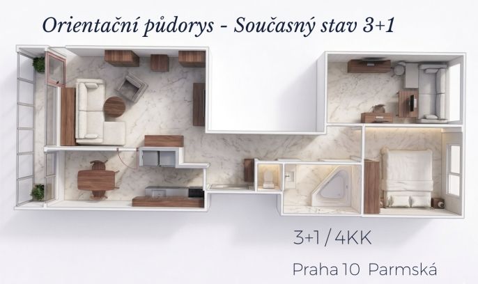 Prodej, Byt 3+1, Praha