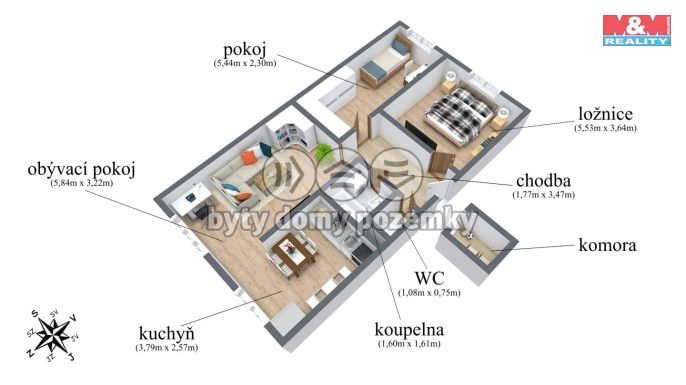 Prodej, Byt 3+1, Most
