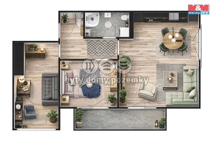 Prodej, Byt 3+kk, Žleby