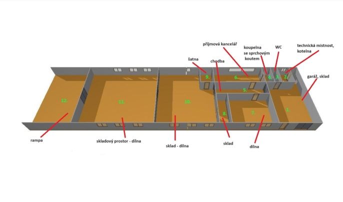 Pronájem, Sklad, Zubčice