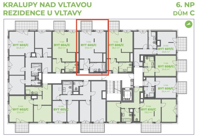 Prodej, Byt 1+kk, Kralupy nad Vltavou