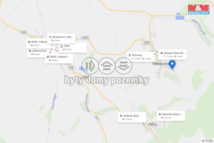 Prodej, Pozemek k bydlení, Milešovice