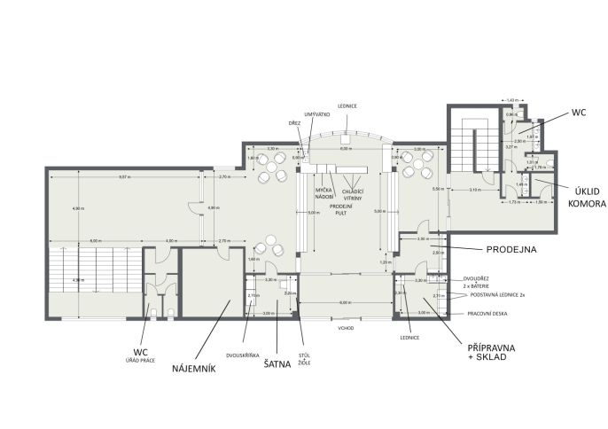 Pronájem, Obchodní objekt, Ostrov