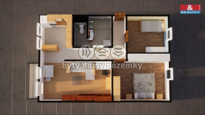 Pronájem, Byt 3+1, Obrnice