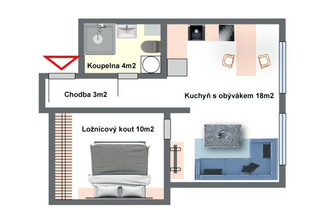 Prodej, Byt 1+kk, Doubravčice