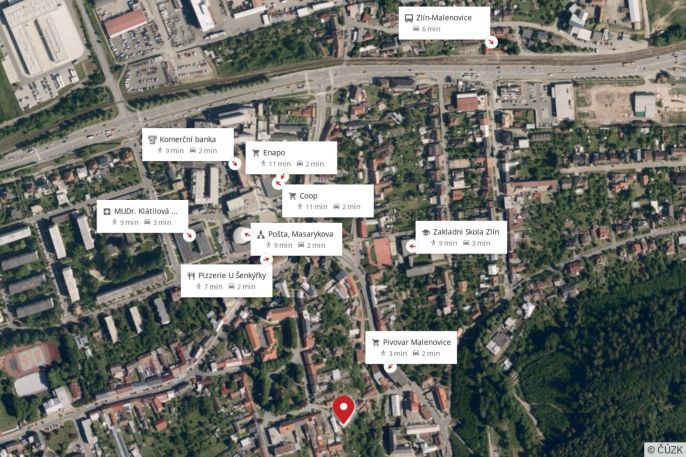 Pronájem, Byt 1+kk, Zlín