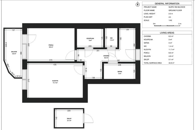Prodej, Byt 2+kk, Milovice