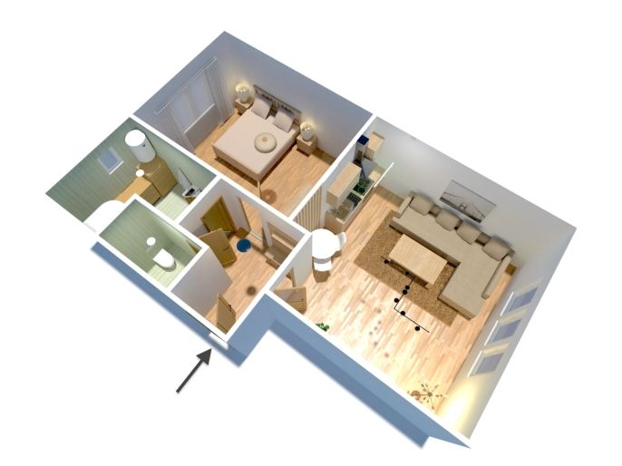 Pronájem, Byt 2+kk, Chvalovice