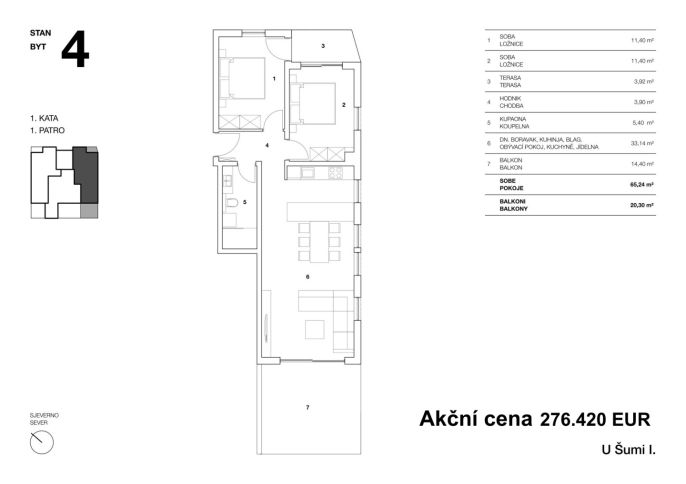 Prodej, Byt 3+kk, Povljana
