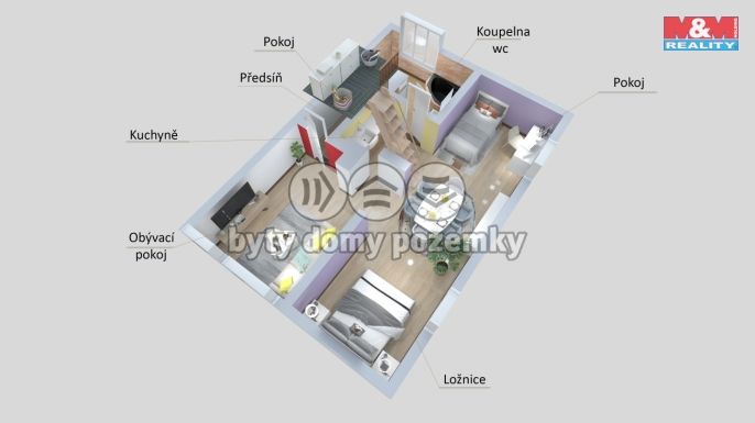 Pronájem, Byt 2+1, Děčín