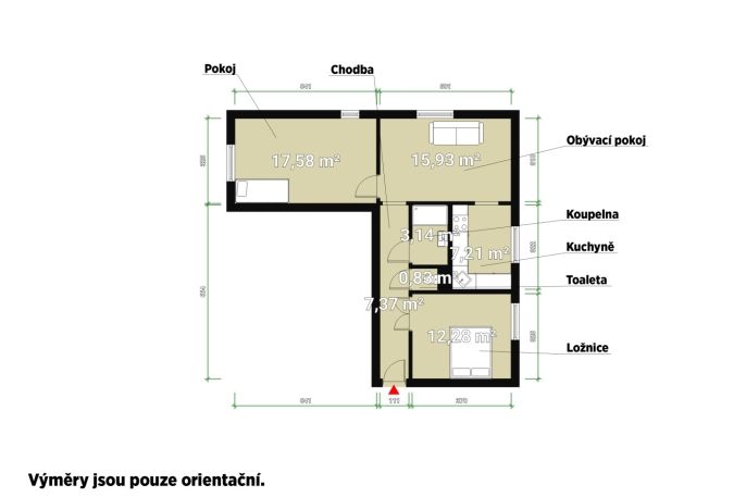 Prodej, Byt 3+1, Horní Bříza