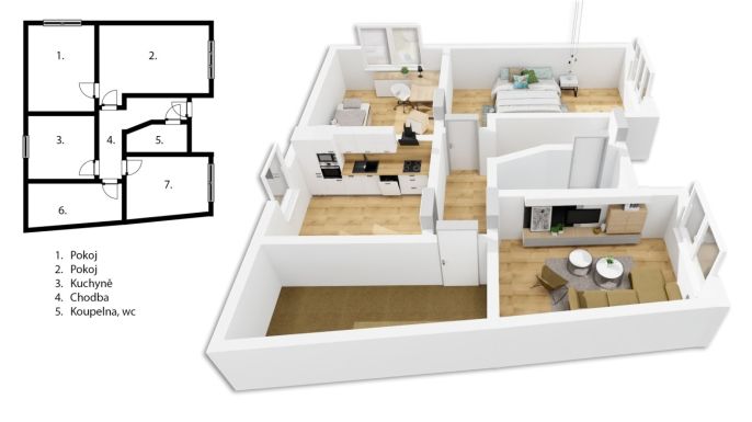 Prodej, Byt 3+1, Hronov