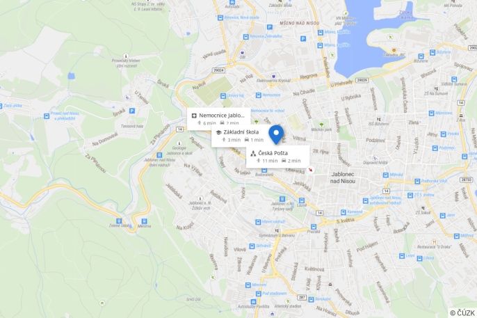 Pronájem, Byt 1+1, Jablonec nad Nisou