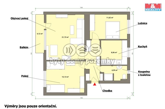 Prodej, Byt 3+1, Valy