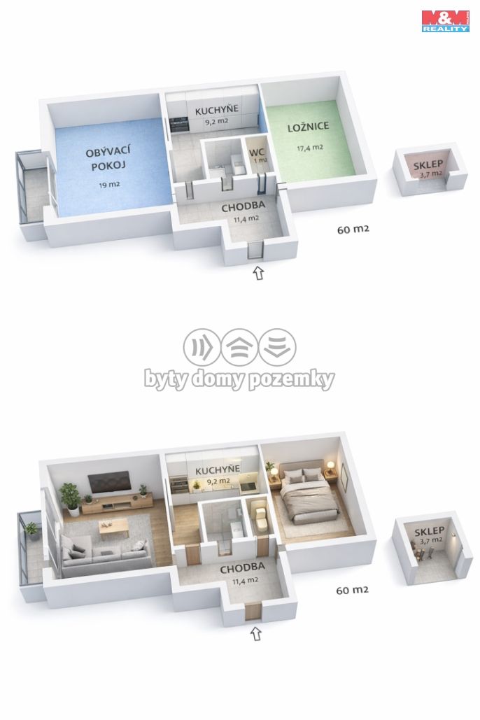 Pronájem, Byt 2+1, Trutnov