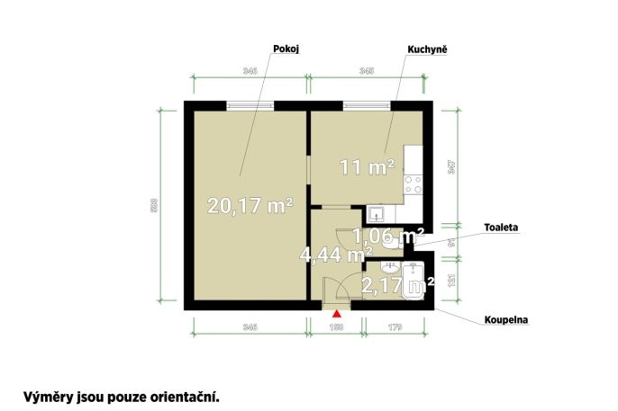 Pronájem, Byt 1+1, Starý Plzenec
