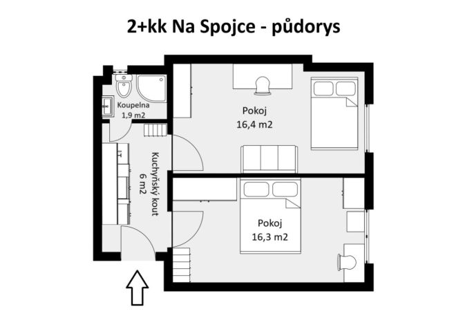 Prodej, Byt 2+kk, Praha