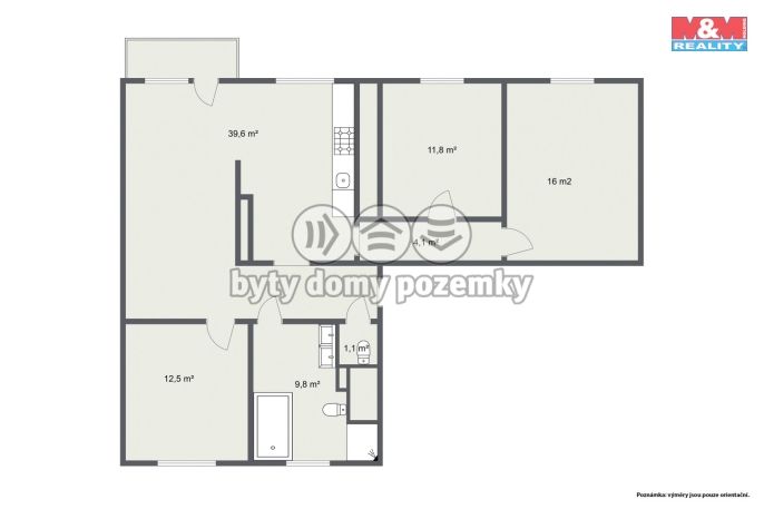 Prodej, Byt 4+1, Bukovany