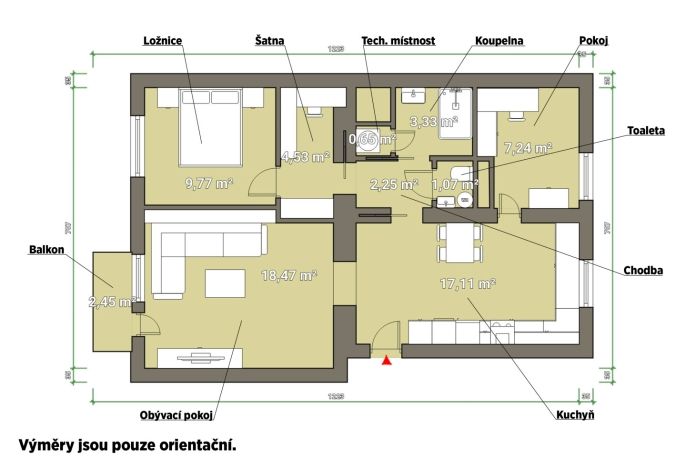 Pronájem, Byt 3+kk, Plzeň