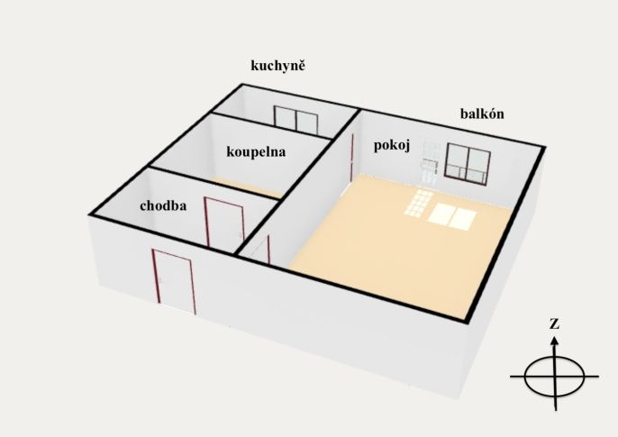 Pronájem, Byt 1+kk, Nové Město nad Metují