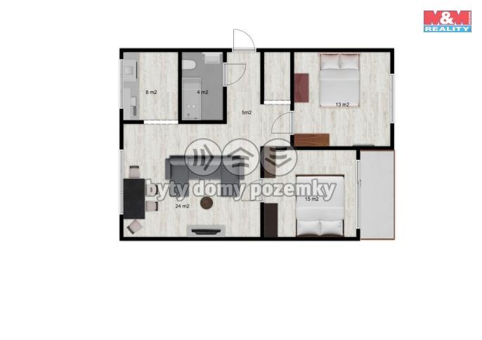 Prodej, Byt 3+kk, Nymburk