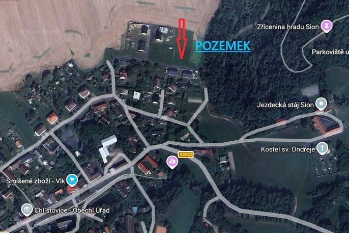 Prodej, Pozemek k bydlení, Chlístovice