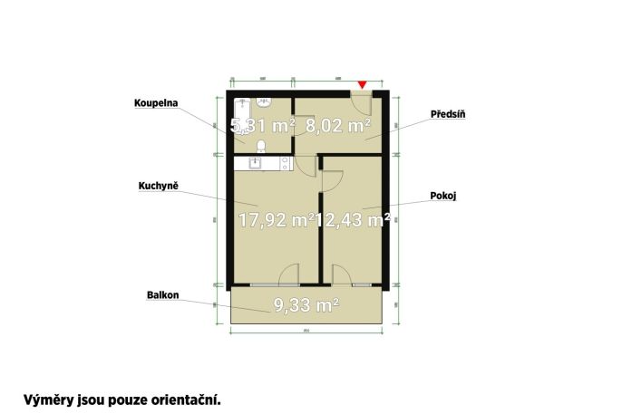Pronájem, Byt 2+kk, Plzeň