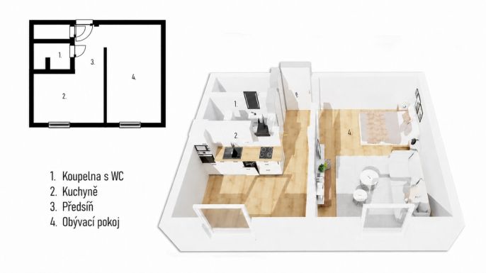 Prodej, Byt 1+1, Ostrava