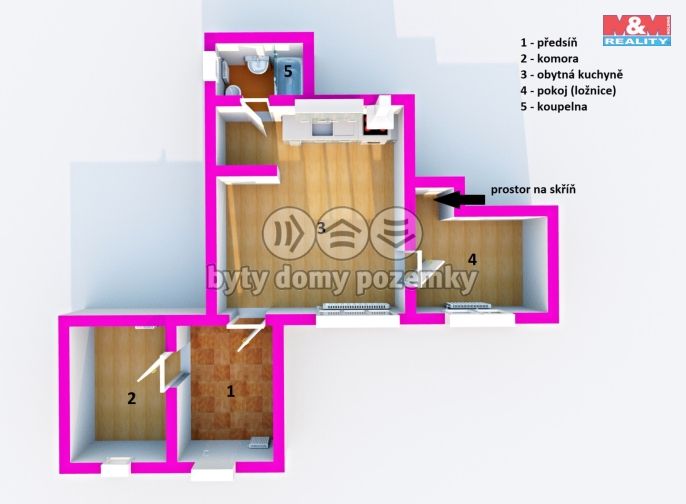 Pronájem, Byt 2+kk, Děčín