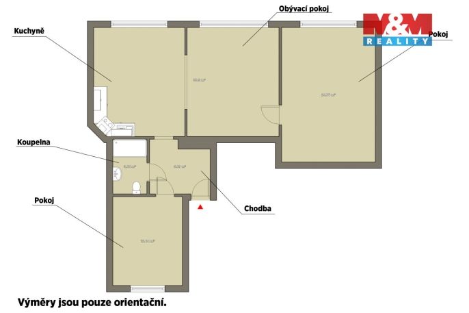 Pronájem, Byt 3+kk, Písek