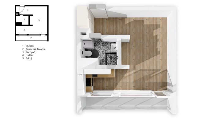 Prodej, Byt 1+1, Kladno