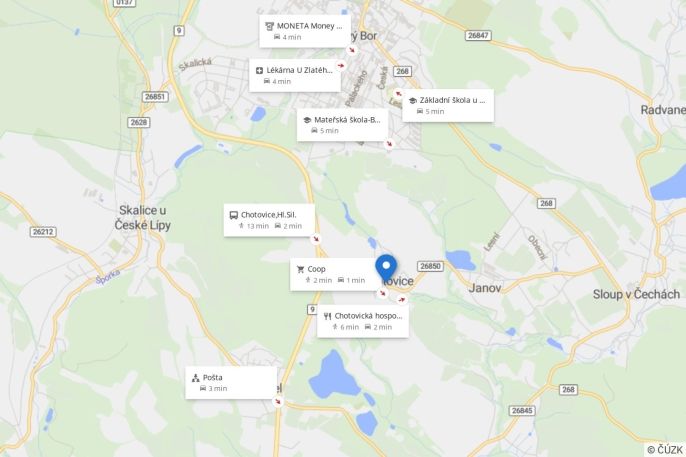 Pronájem, Byt 1+1, Chotovice