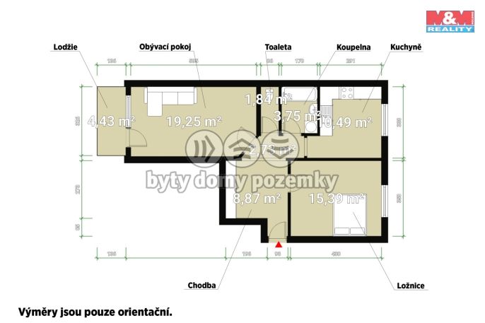 Pronájem, Byt 2+1, Město Touškov