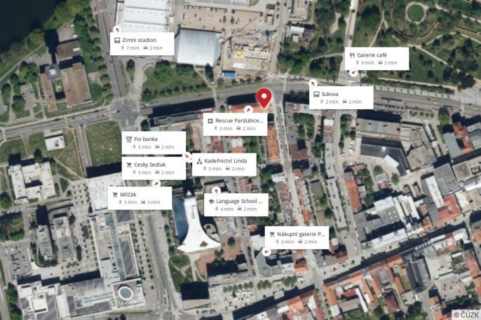 Pronájem, Byt 1+kk, Pardubice