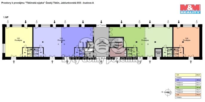 Pronájem, Obchod a služby, Český Těšín