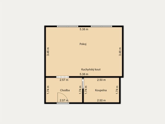 Prodej, Byt 1+kk, Cheb